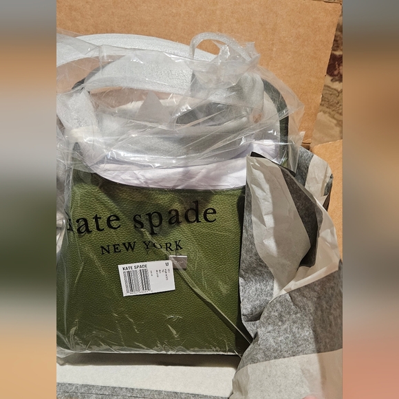 NWT Kate Spade Deco Crossbody Tote Purse Green Jungle Vine Shoulder Bag - Picture 5 of 8